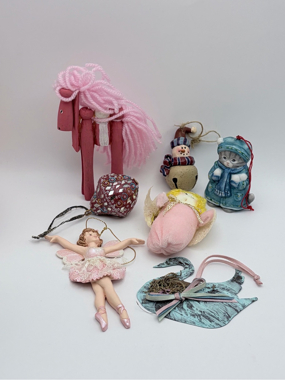 Vintage, Assorted Christmas/Holiday Ornaments, Lot of 7